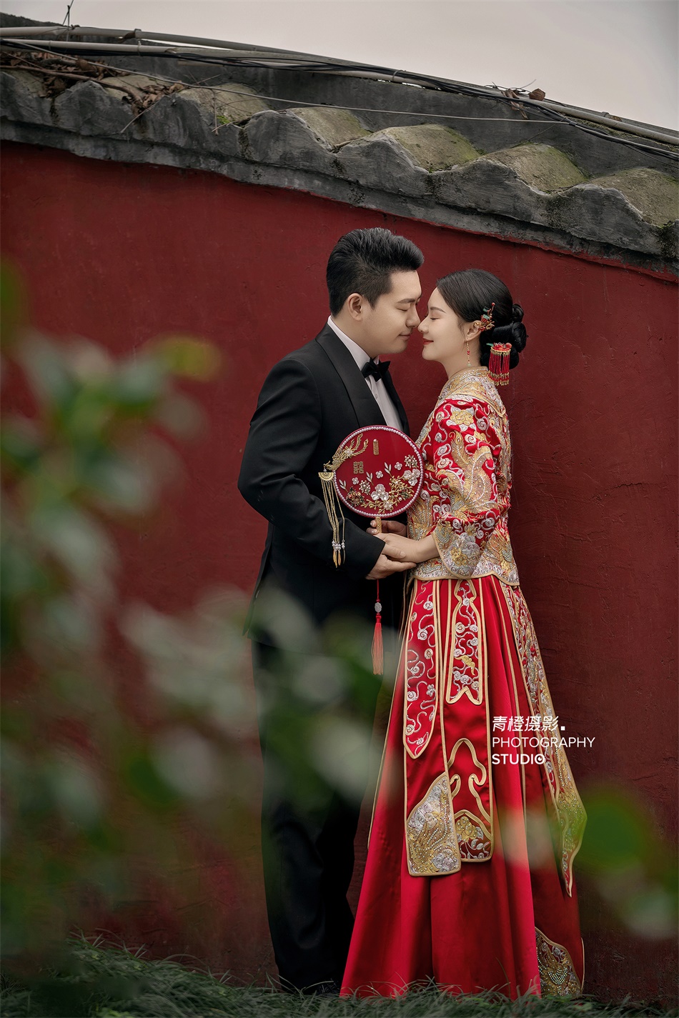 【外景】中式园林，优雅温婉的秀禾服婚纱照