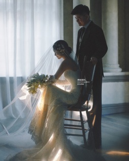 【内景】永远爱法式复古婚纱照，高审美小富婆闭眼冲